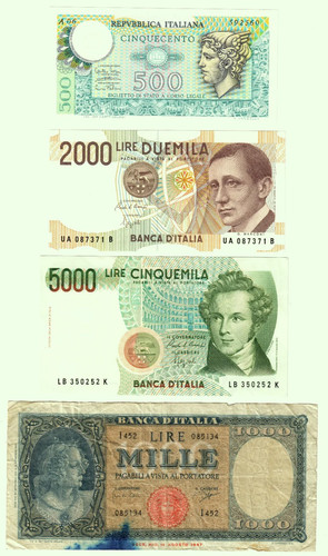 Lotto banconote italiane - italiane, da