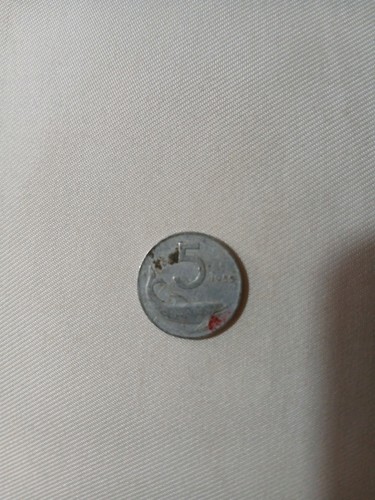 Moneta lire 1955 delfino - 5,